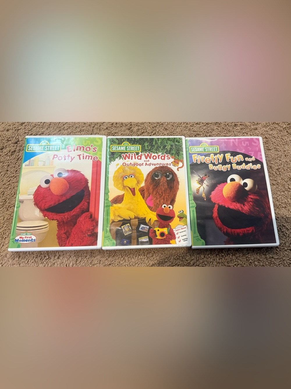 Sesame Street Elmo's Potty Time, Wild Words, Firefly Fun DVDs